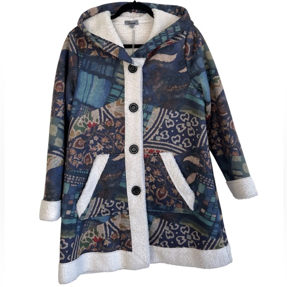 Vintage Style Penny Lane Hooded Printed Sherpa Lined Coat - Picture 1 of 6